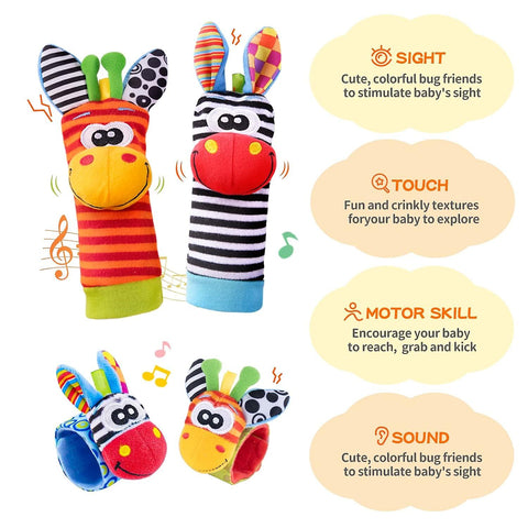 BABY WRIST RATTLE FOOT FINDER SOCKS SET