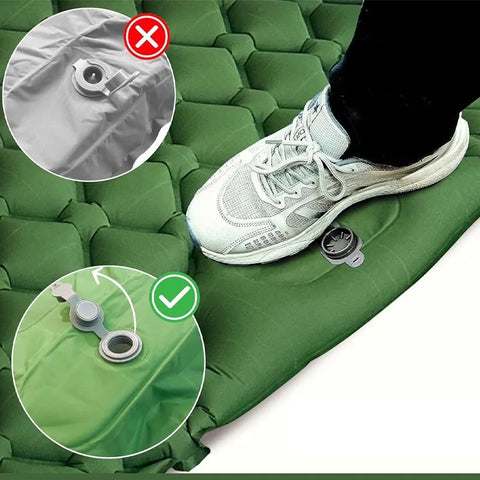 Camping Tent Air Mattress Ultralight One Person Moisture-Proof Pump Built In Air Mat Tent Sleeping Pad With Pillow