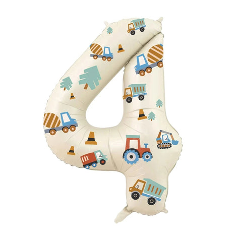 32in Foil Number Balloons with Construction Stickers