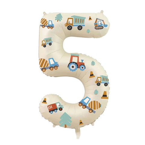 32in Foil Number Balloons with Construction Stickers