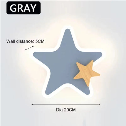 Cartoon LED Rocket Wall Lamp – Modern Moon & Star Light for Kids Room