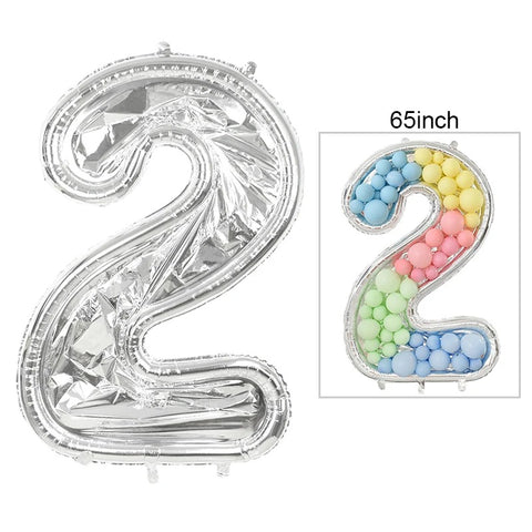 65-Inch Large Foil Number Balloon DIY Filling Frame