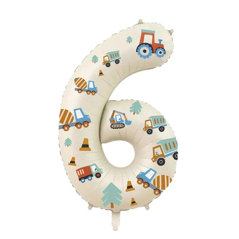 32in Foil Number Balloons with Construction Stickers