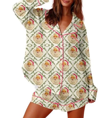 Women Christmas Pajamas Long Sleeve Set