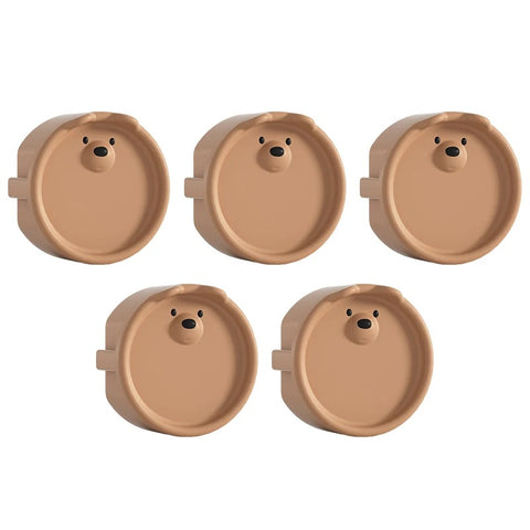 5Pcs White Bear Baby Safety Socket Protection Covers