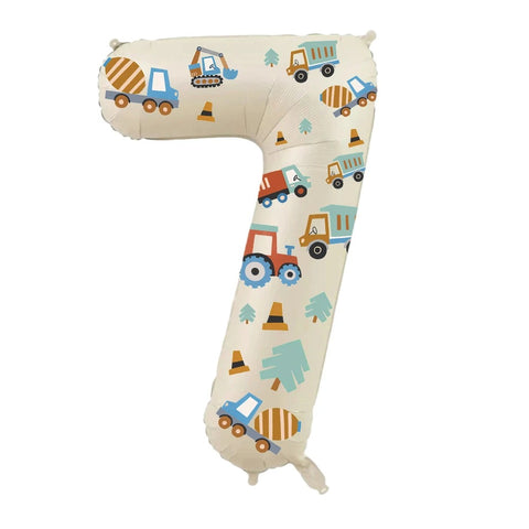 32in Foil Number Balloons with Construction Stickers