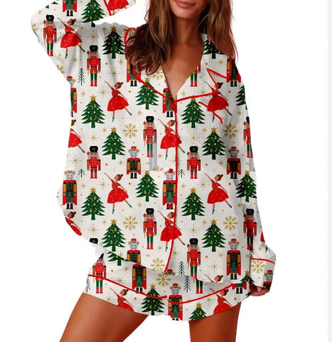Women Christmas Pajamas Long Sleeve Set