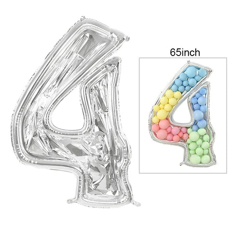 65-Inch Large Foil Number Balloon DIY Filling Frame