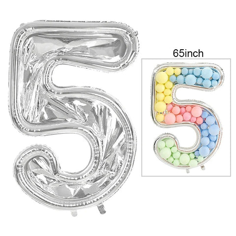 65-Inch Large Foil Number Balloon DIY Filling Frame