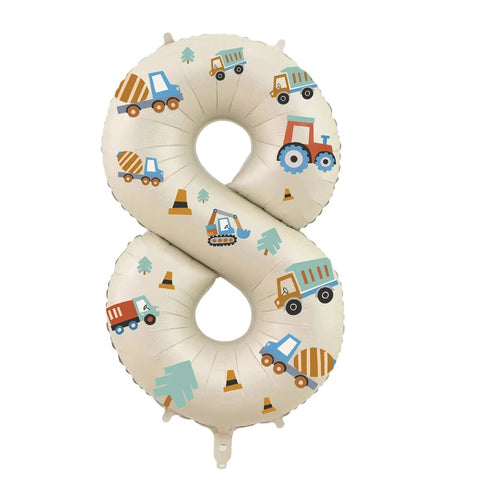 32in Foil Number Balloons with Construction Stickers