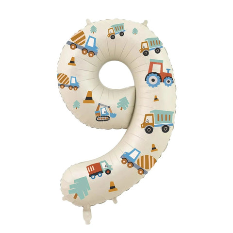 32in Foil Number Balloons with Construction Stickers