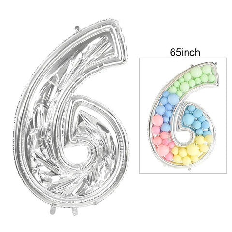 65-Inch Large Foil Number Balloon DIY Filling Frame