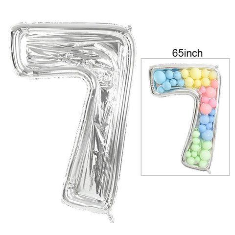 65-Inch Large Foil Number Balloon DIY Filling Frame