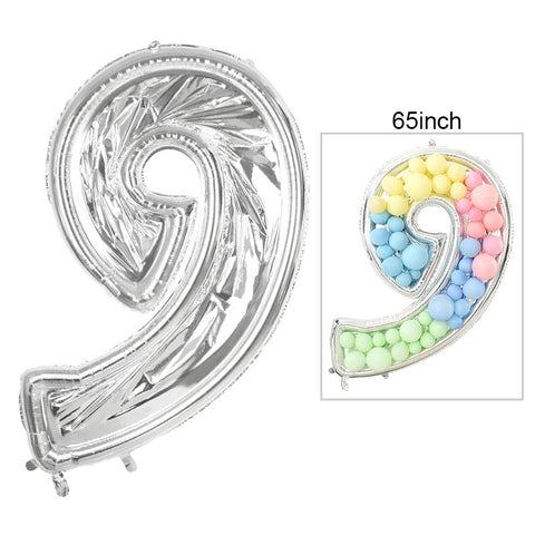 65-Inch Large Foil Number Balloon DIY Filling Frame