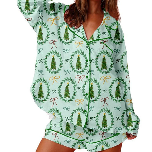 Women Christmas Pajamas Long Sleeve Set