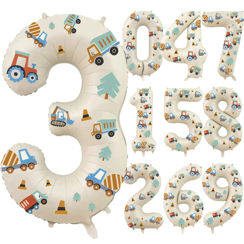 32in Foil Number Balloons with Construction Stickers