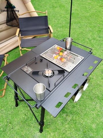 Lohas Camping Desktop Burner, Grate and Table
