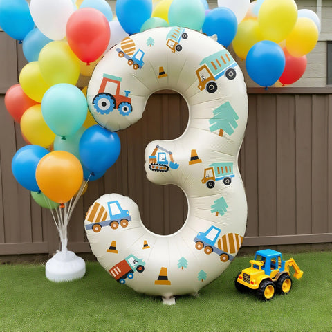 32in Foil Number Balloons with Construction Stickers