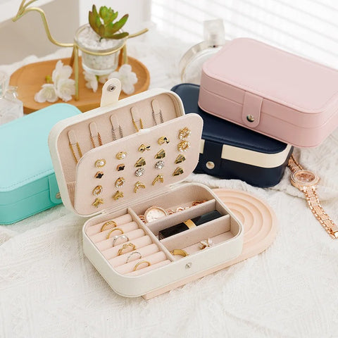 Leather Portable Jewelry Storage Box