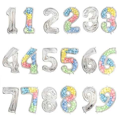 65-Inch Large Foil Number Balloon DIY Filling Frame