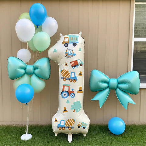 32in Foil Number Balloons with Construction Stickers