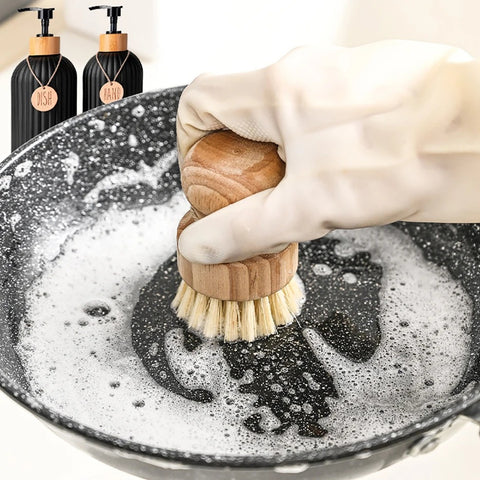 Lacquered Black Plastic Soap Dispenser Set