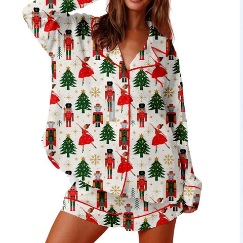 Women Christmas Pajamas Long Sleeve Set