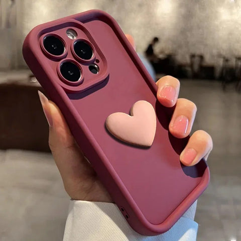 Luxury Cute 3D Love Heart Silicone IPhone Case