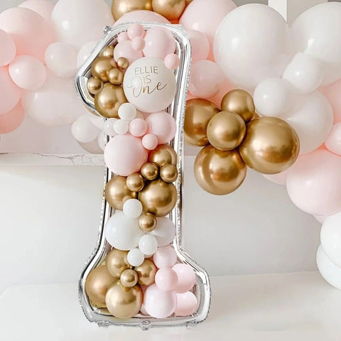 65-Inch Large Foil Number Balloon DIY Filling Frame
