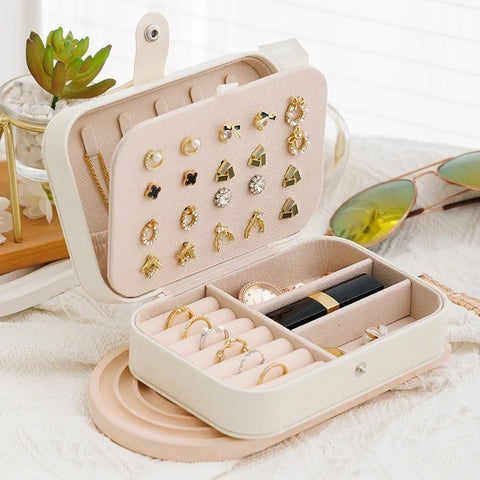 Leather Portable Jewelry Storage Box