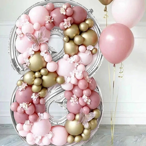 65-Inch Large Foil Number Balloon DIY Filling Frame