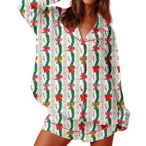 Women Christmas Pajamas Long Sleeve Set