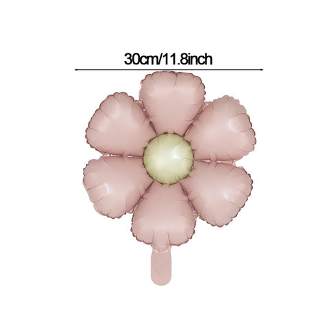 5pcs Matte Candy Daisy Foil Balloons – Sunflower Aluminum Balloons Set