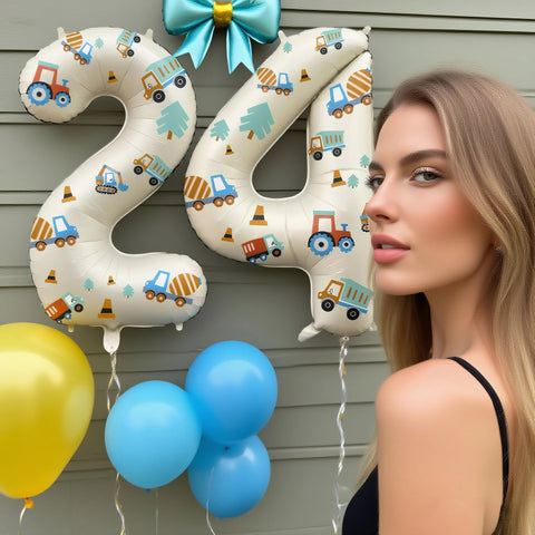 32in Foil Number Balloons with Construction Stickers