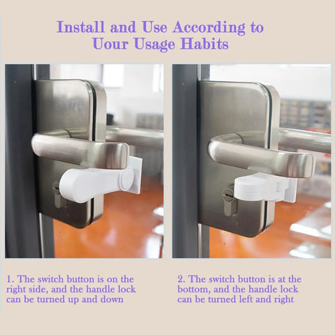 Baby Safety Door Handle Lock – Childproof Lever Lock with Adhesive