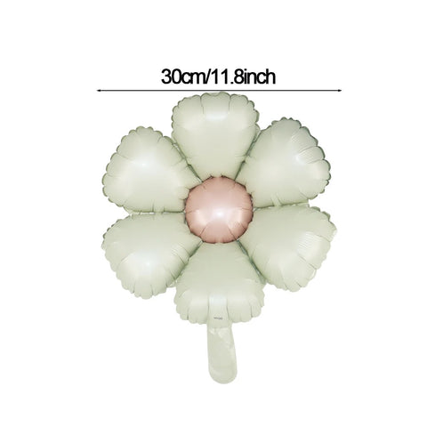 5pcs Matte Candy Daisy Foil Balloons – Sunflower Aluminum Balloons Set