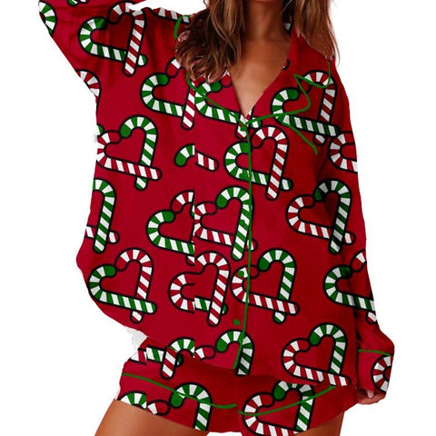 Women Christmas Pajamas Long Sleeve Set