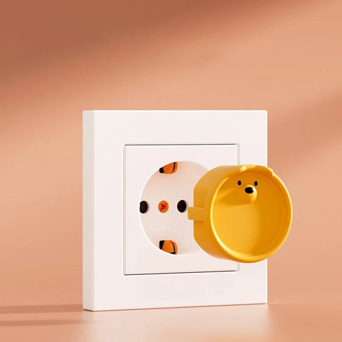 5Pcs White Bear Baby Safety Socket Protection Covers