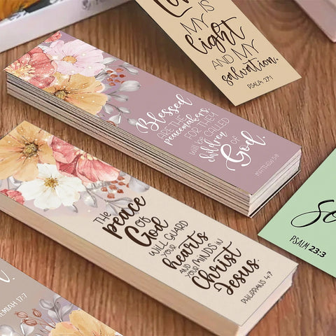 30 Floral Inspirational Bible Verse Bookmarks