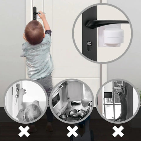 Baby Safety Door Handle Lock – Childproof Lever Lock with Adhesive