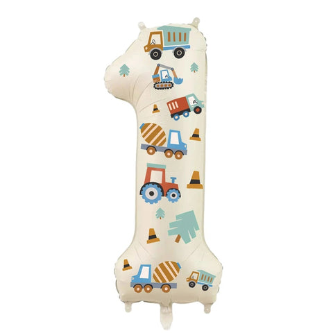 32in Foil Number Balloons with Construction Stickers