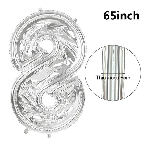 65-Inch Large Foil Number Balloon DIY Filling Frame