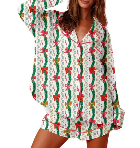 Women Christmas Pajamas Long Sleeve Set