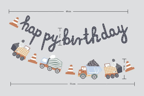 Car Themed Happy Birthday Party Banner