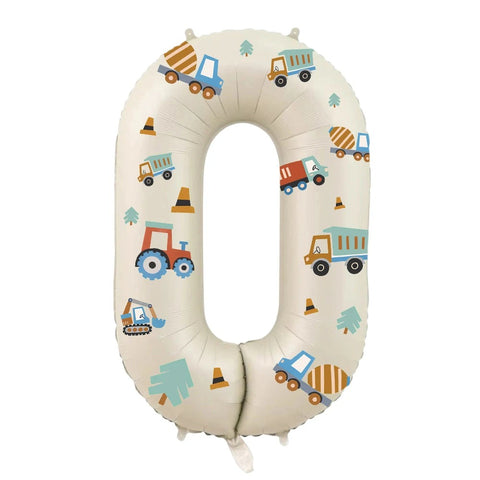 32in Foil Number Balloons with Construction Stickers