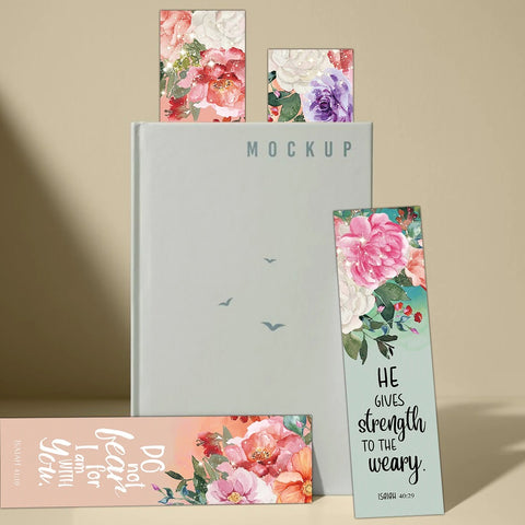 30 Floral Inspirational Bible Verse Bookmarks