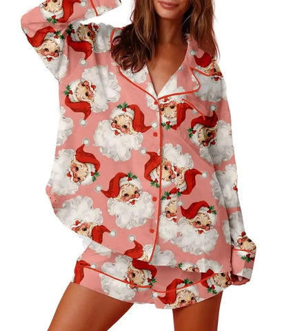 Women Christmas Pajamas Long Sleeve Set