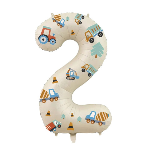 32in Foil Number Balloons with Construction Stickers