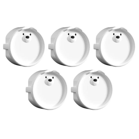 5Pcs White Bear Baby Safety Socket Protection Covers