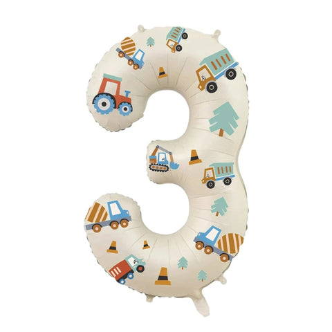 32in Foil Number Balloons with Construction Stickers